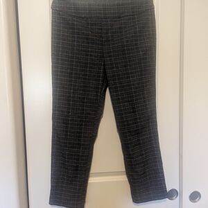 Gray Plaid Cropped Pants